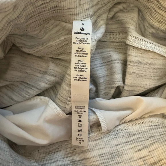 LULULEMON Hello Sunday Short Light Gray Heathered Paperbag Shorts High Waist 4 - Picture 8 of 8